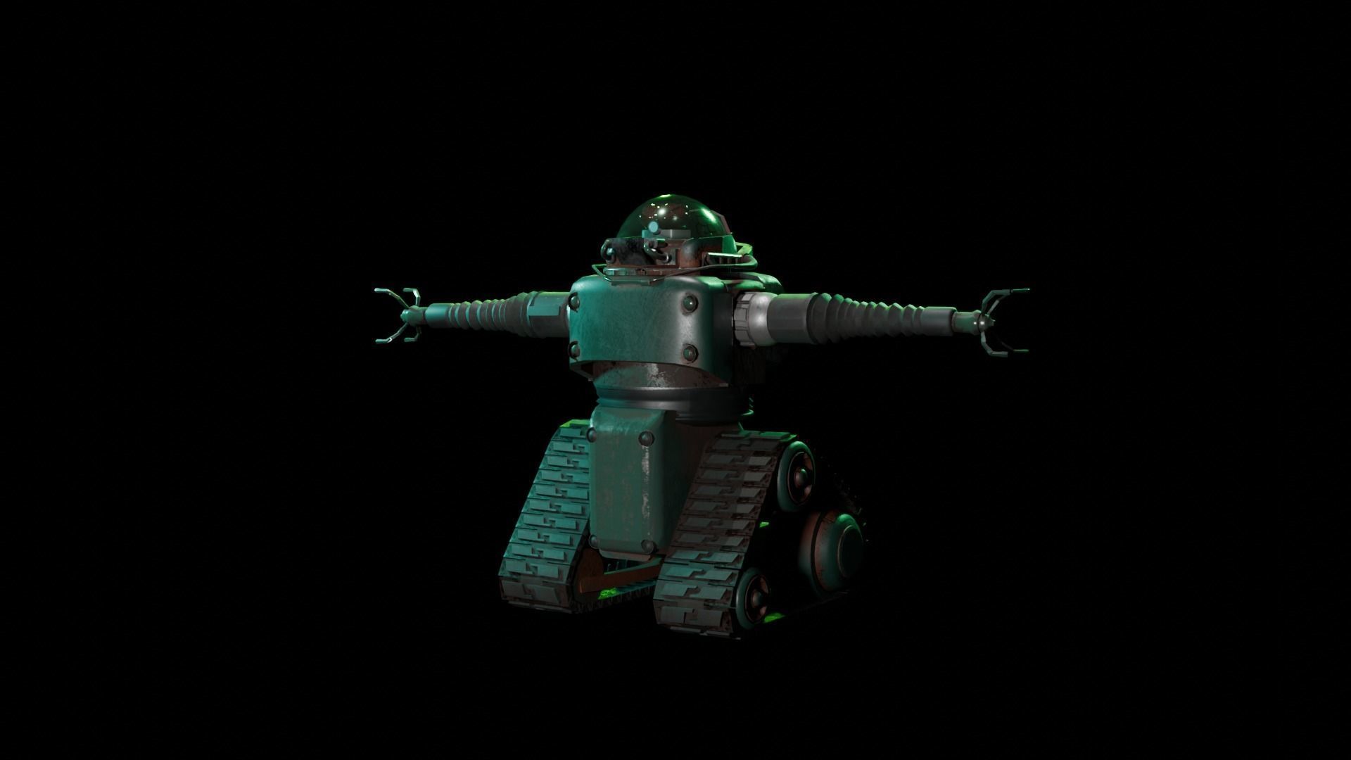 Robobrain FALLOUT 4K texture Low-poly 3D model_7