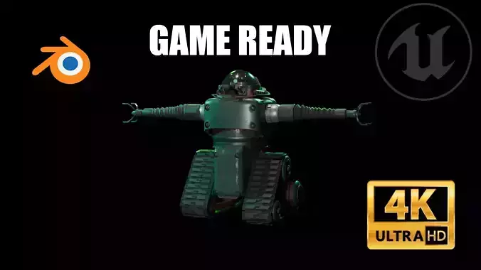 Robobrain FALLOUT 4K texture Low-poly 3D model