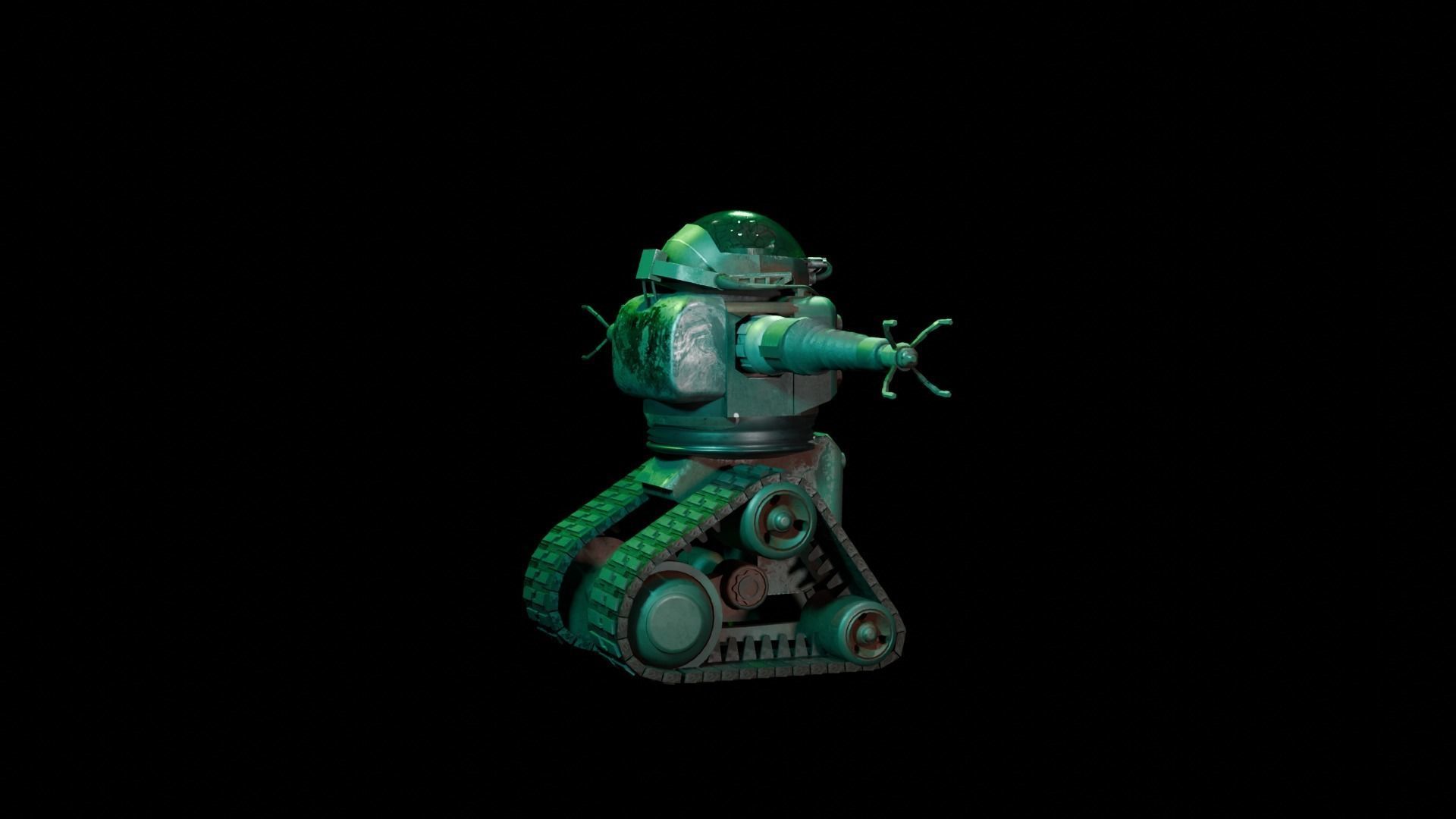 Robobrain FALLOUT 4K texture Low-poly 3D model_3