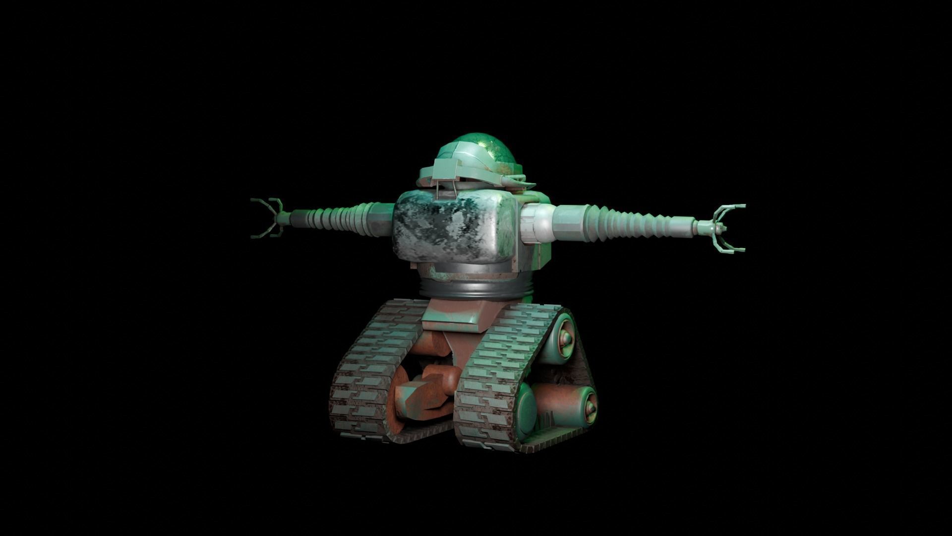 Robobrain FALLOUT 4K texture Low-poly 3D model_4