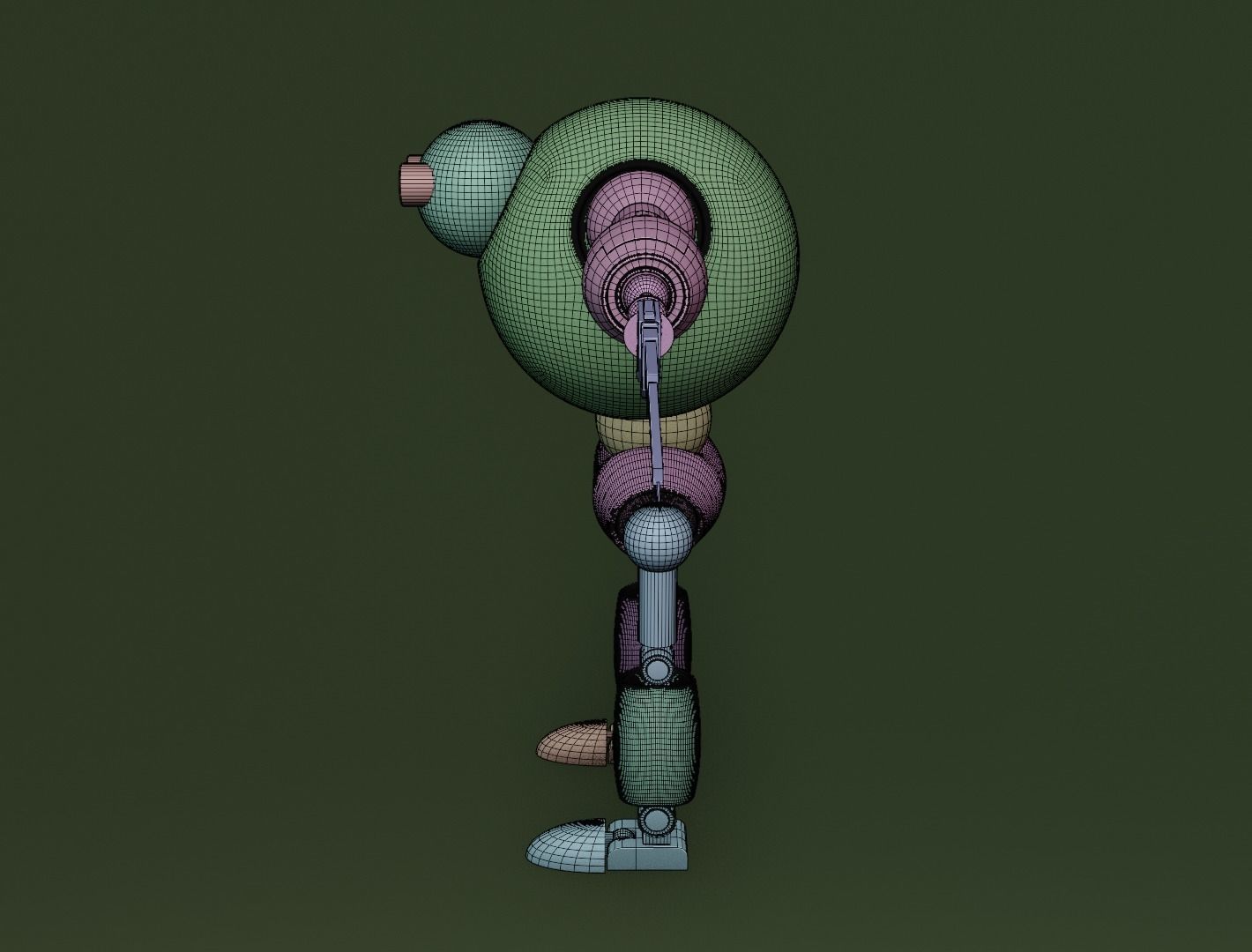 Combat game robot 3D model for game 3D model_14