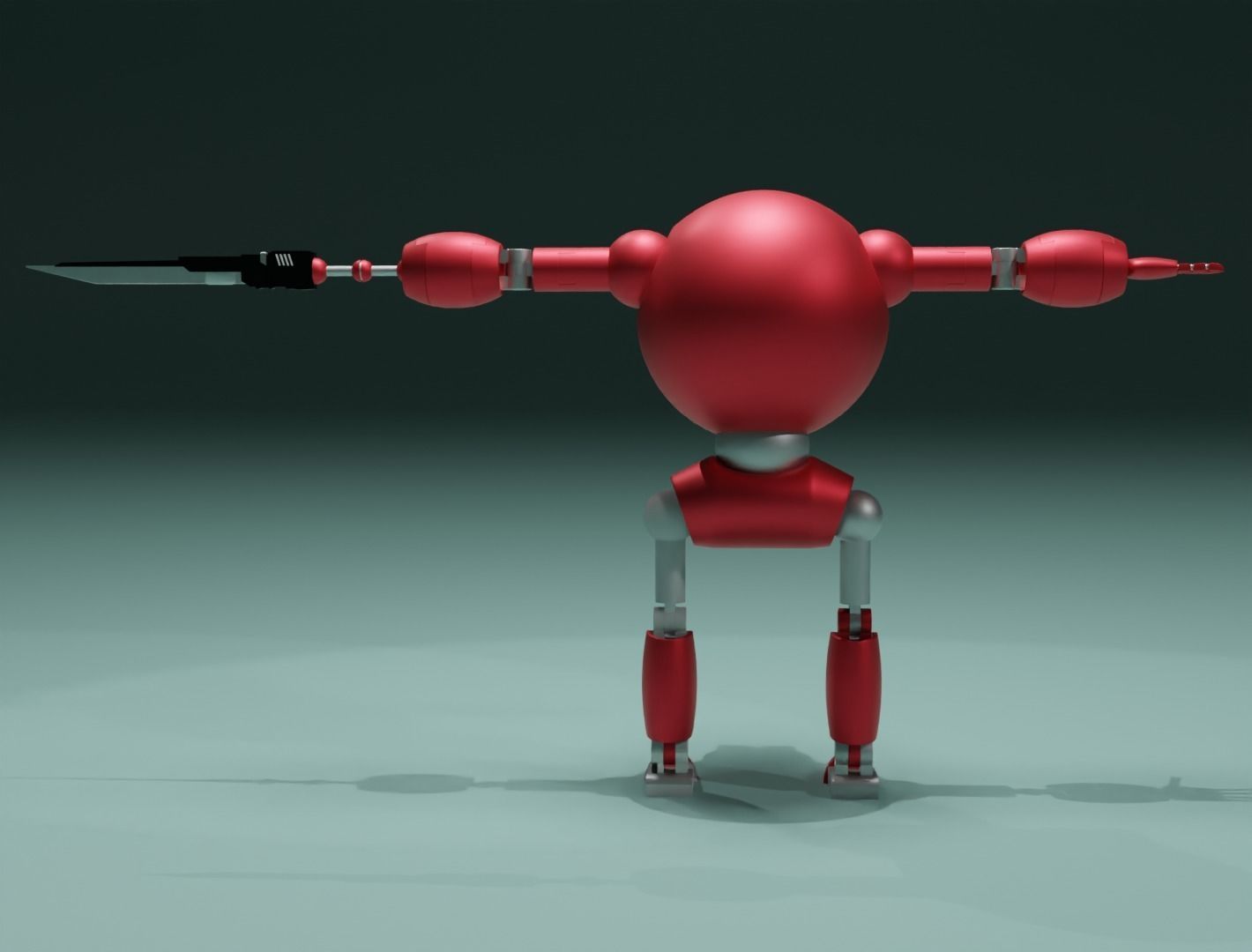 Combat game robot 3D model for game 3D model_5
