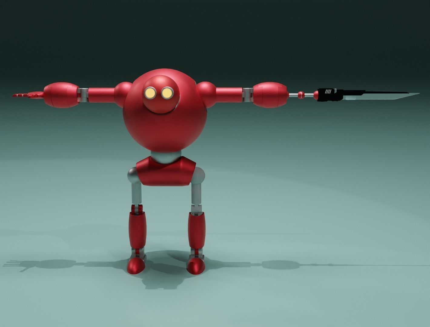 Combat game robot 3D model for game 3D model_1