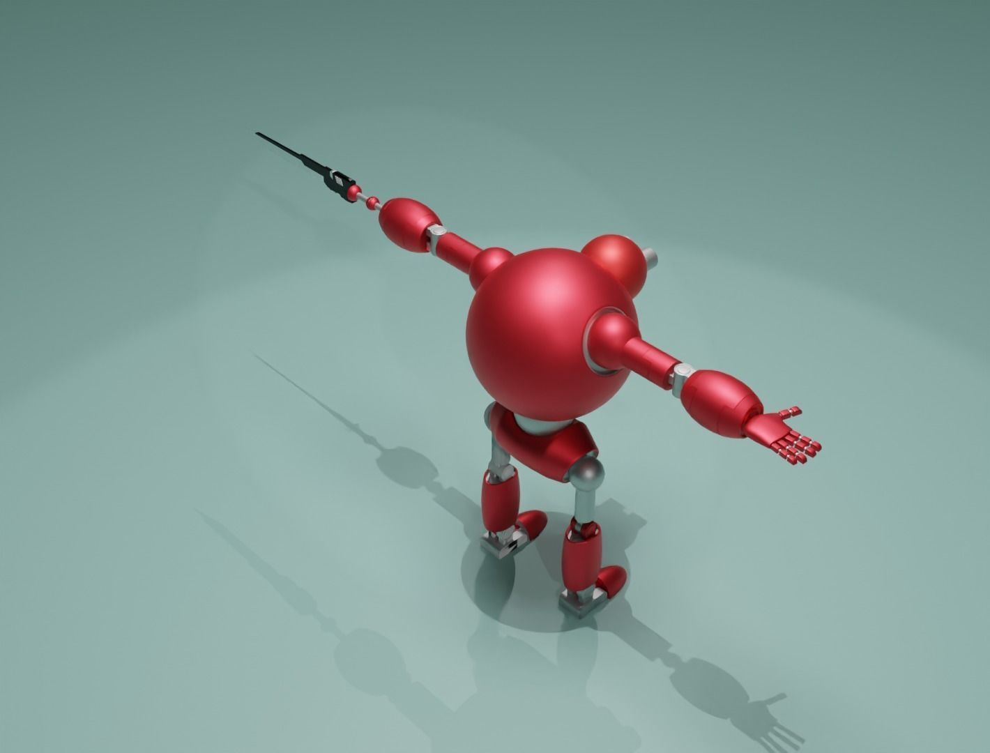 Combat game robot 3D model for game 3D model_6