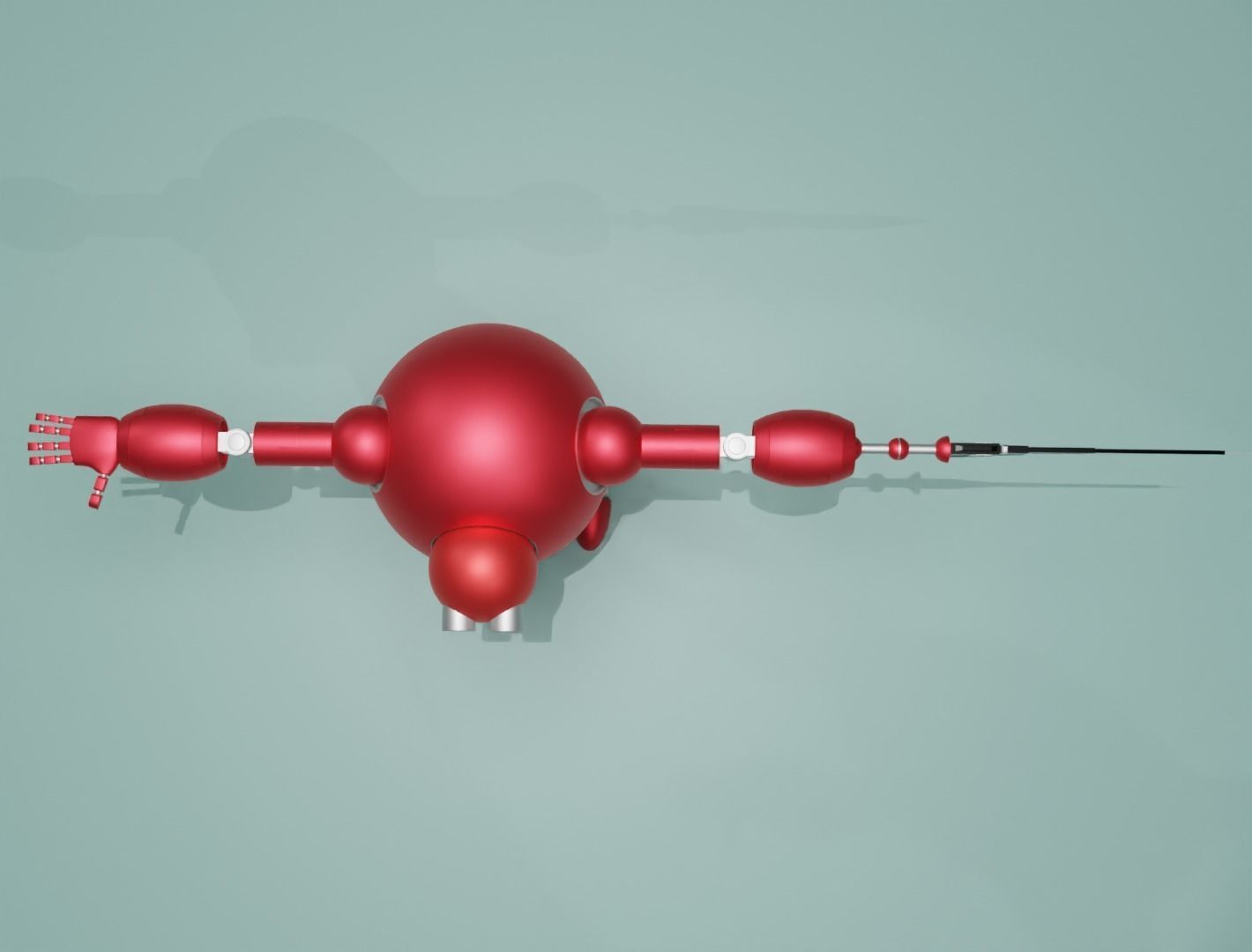 Combat game robot 3D model for game 3D model_2