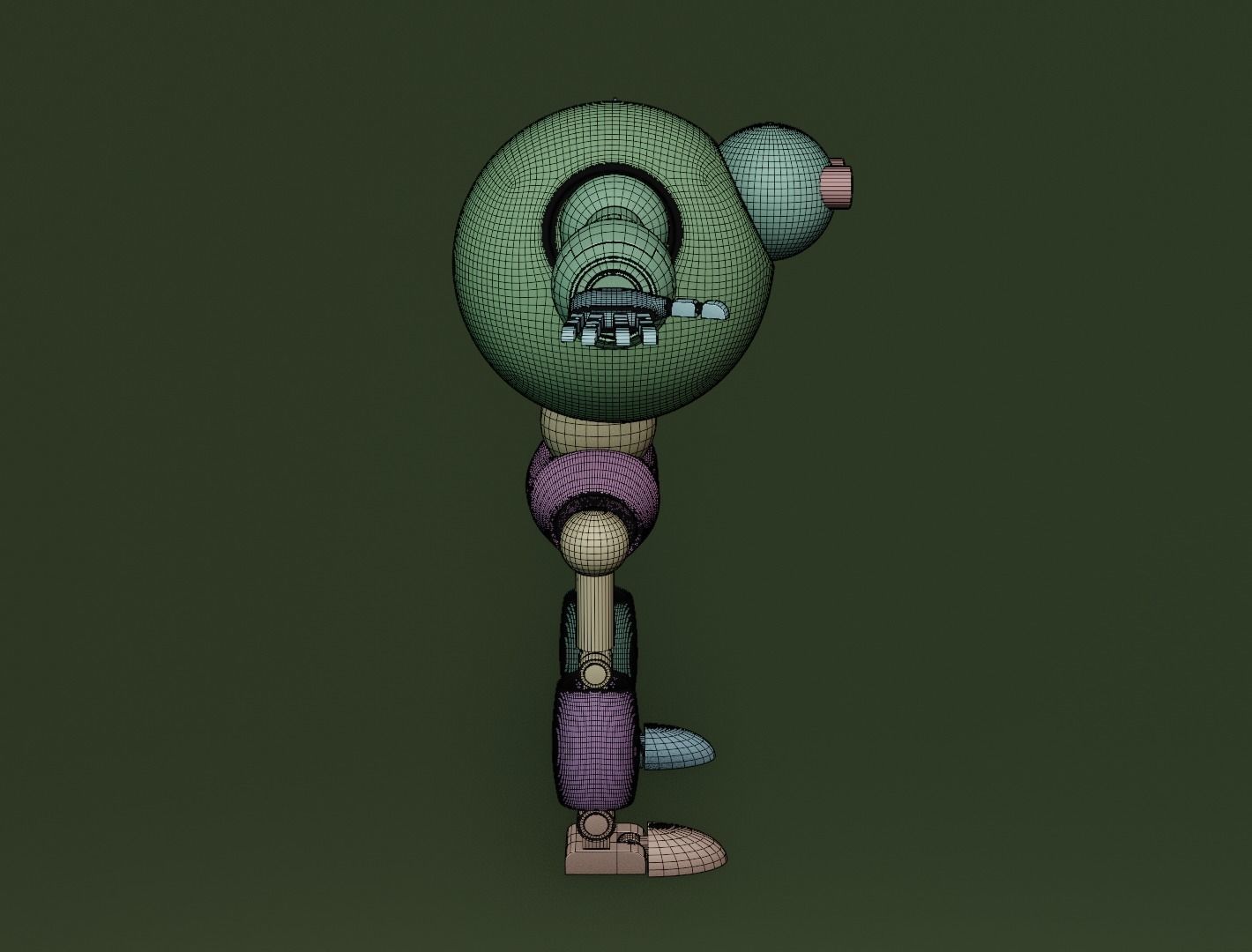 Combat game robot 3D model for game 3D model_13