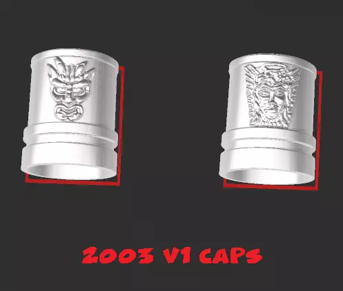 Daredevil baton devil and angel cap 3D print model