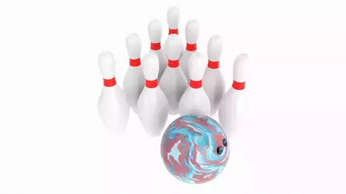 Bowling ball and pin set