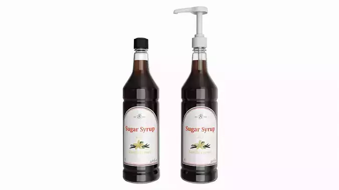 Coffee flavor syrup bottle with pump