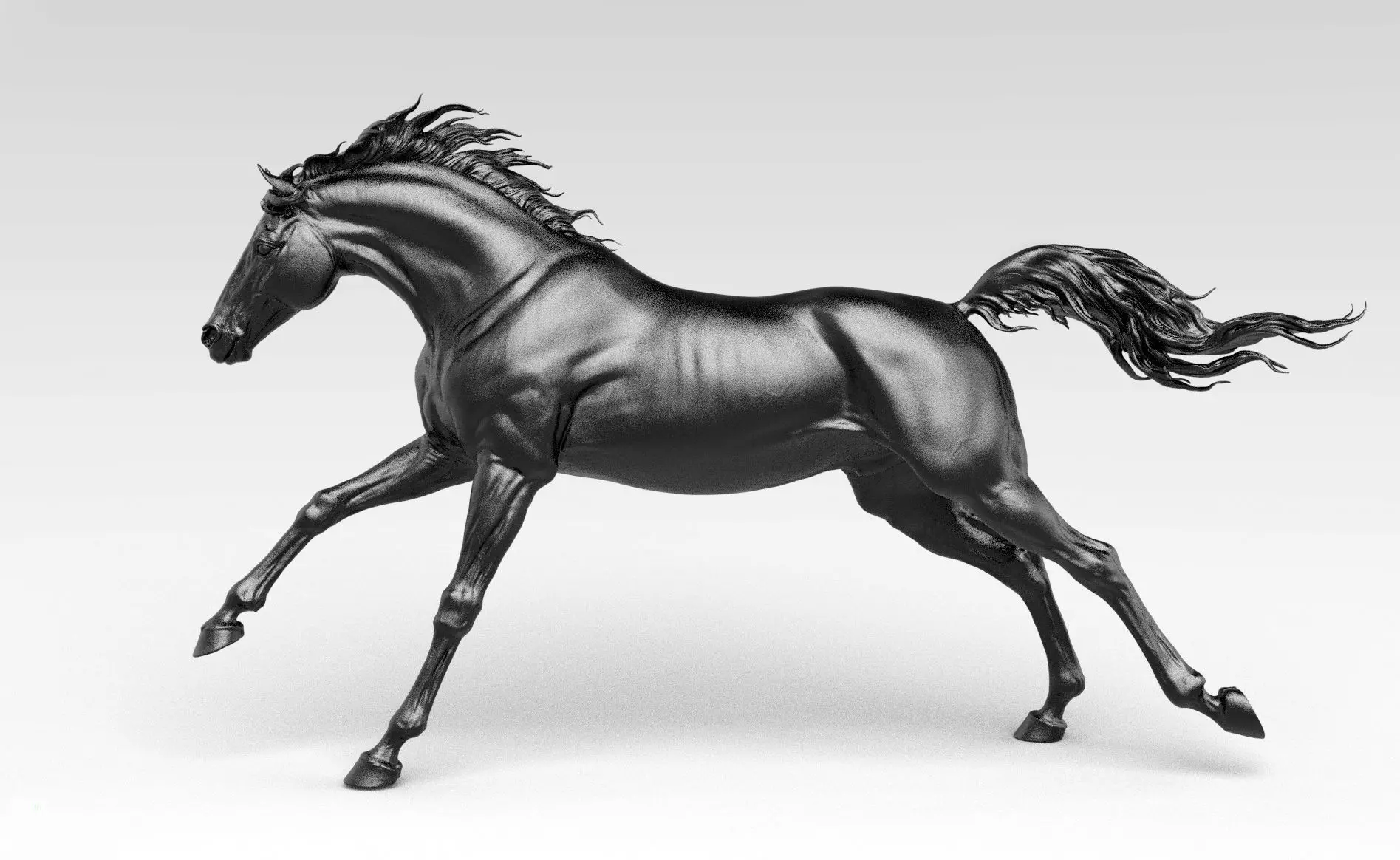 Run horse - 3D Sculpting - High Poly 3D print model 3D print model_0