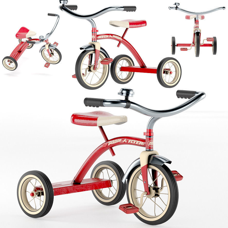 Radio Flyer Classic Red 10 tricycle 3D model_7
