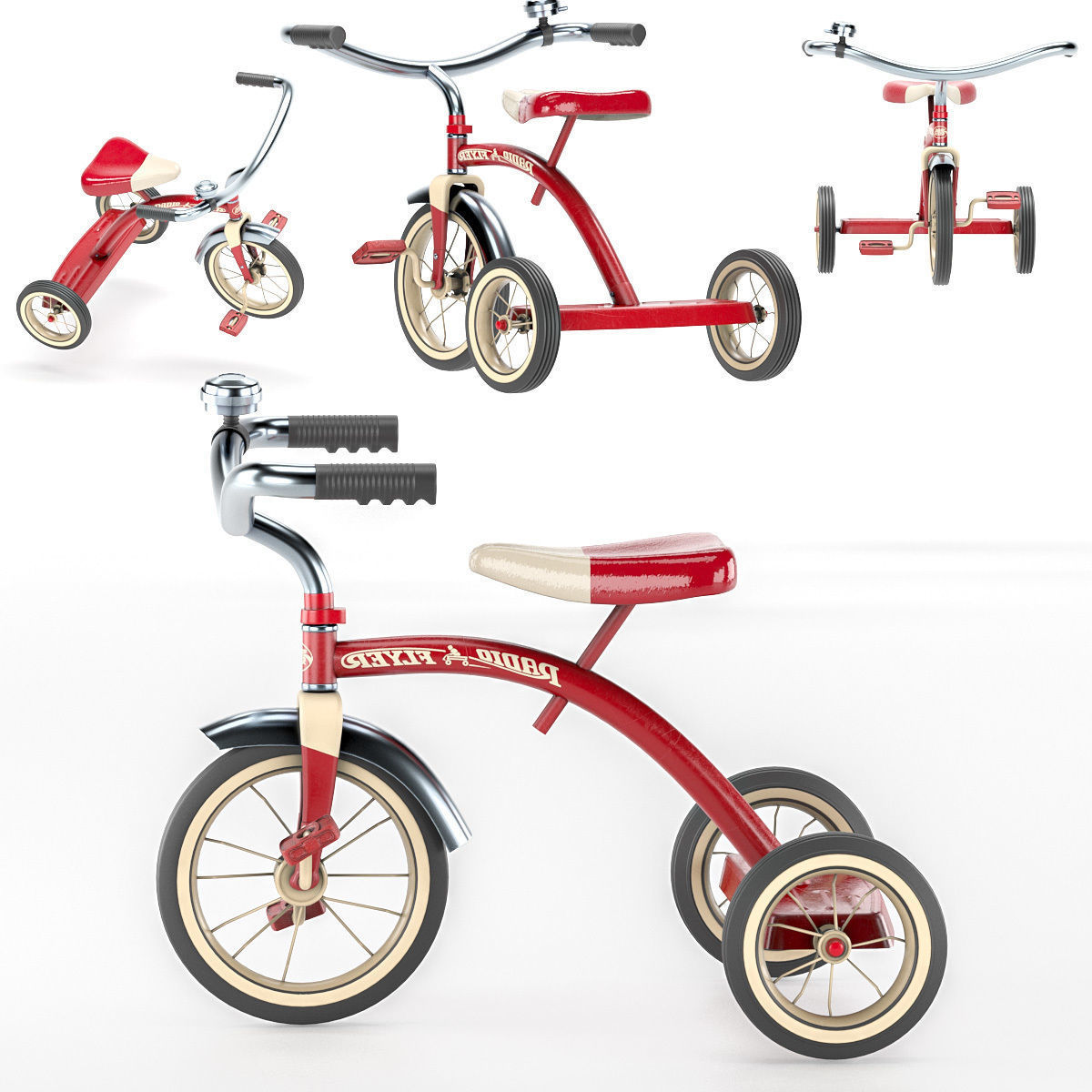 Radio Flyer Classic Red 10 tricycle 3D model_4
