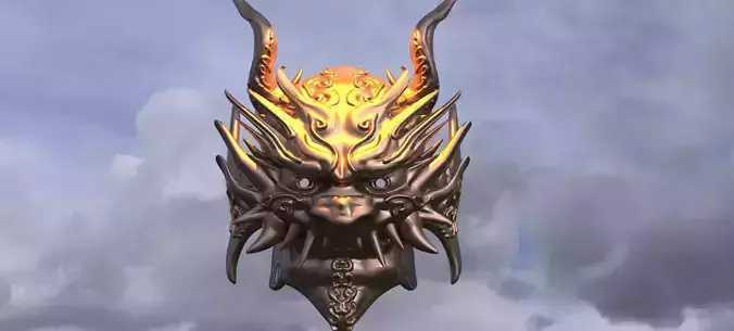 Red Ronin  Dragon mask 3D model