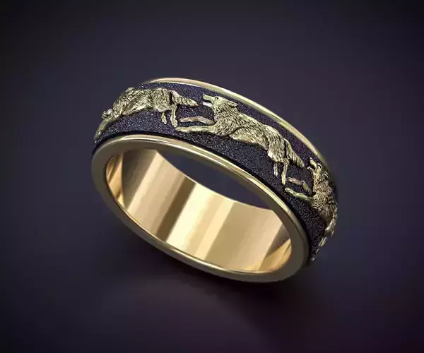 A RING WITH WOLVES Printable Model