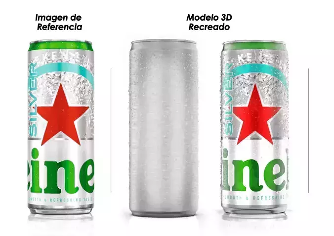 Heineken Silver Can 3D model 3D model