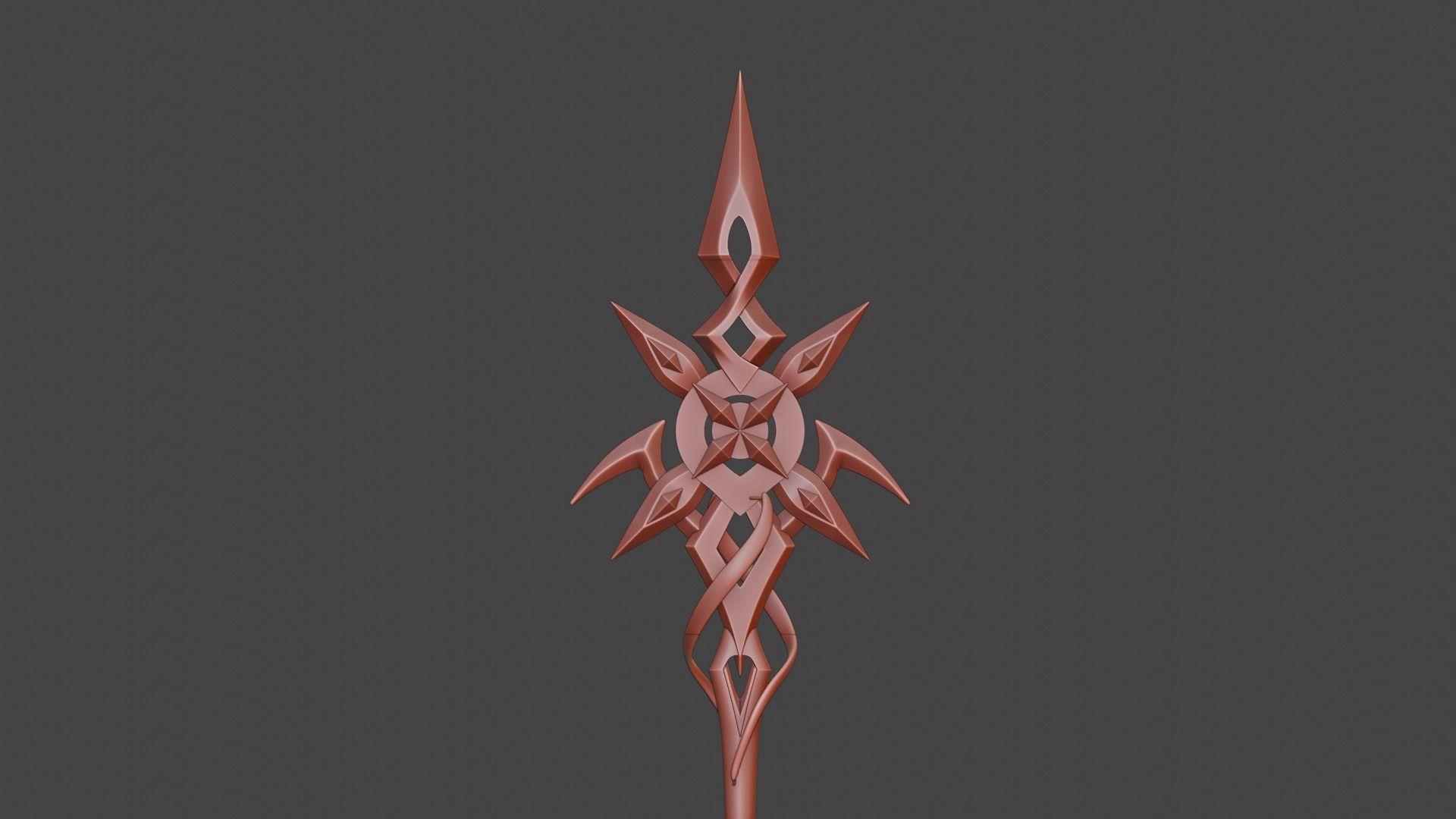Arlecchino Spear -- Genshin Impact -- 3D Print Ready STL Files 3D print model_1