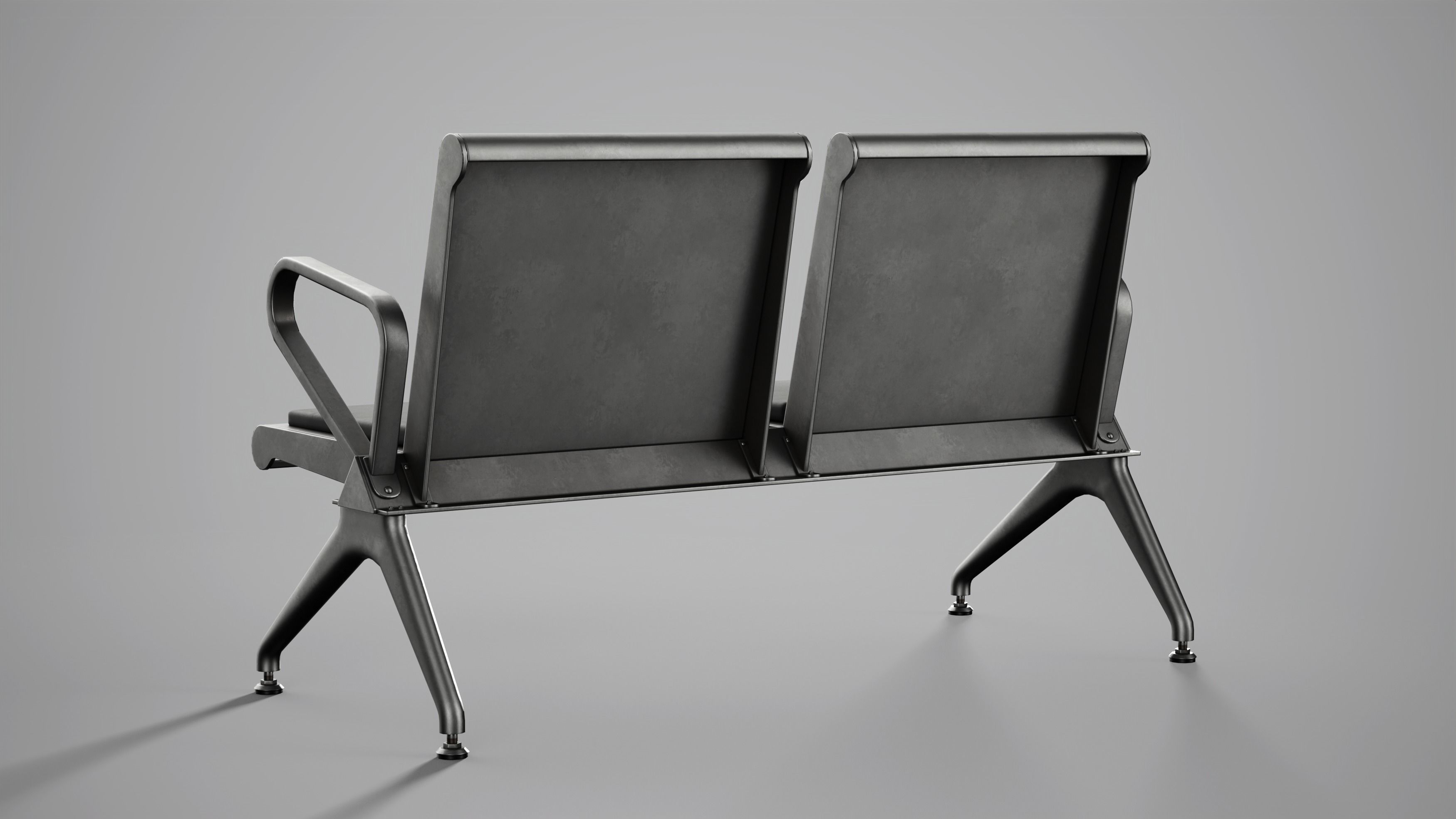 Hospital Waiting Bench  Low-poly 3D model_9