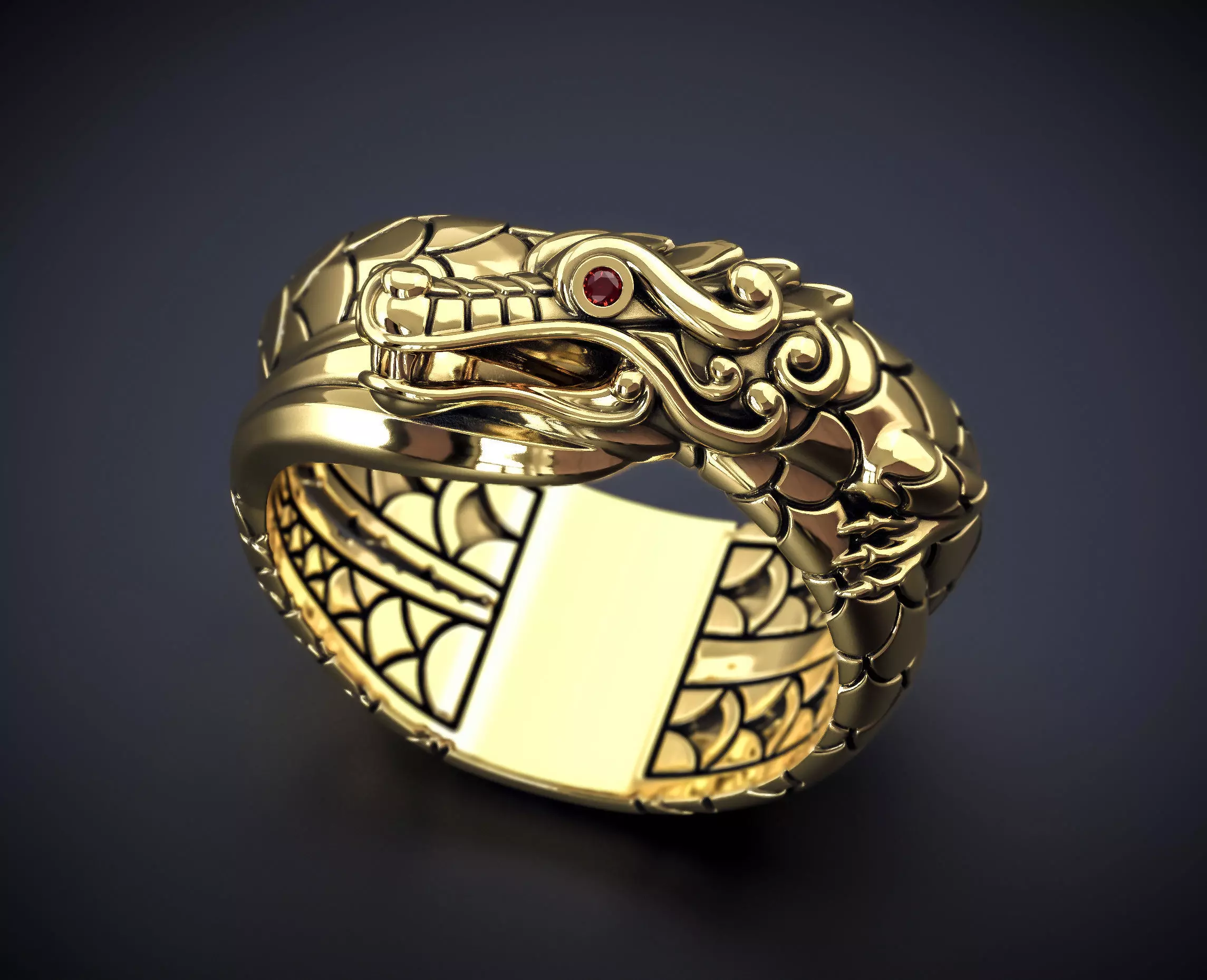 THE DRAGON RING Printable Model 3D print model_0