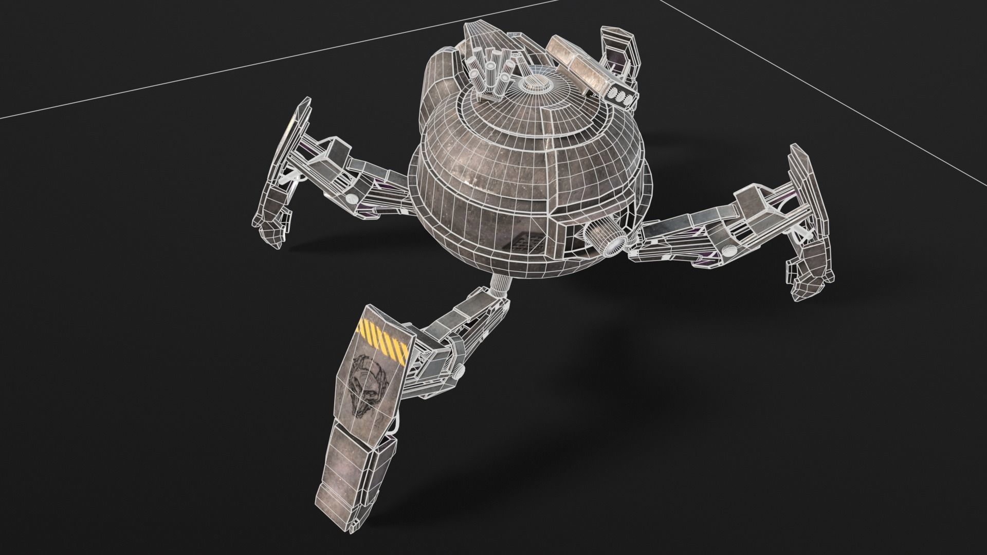 Quadrupedal Drone Low-poly 3D model_7