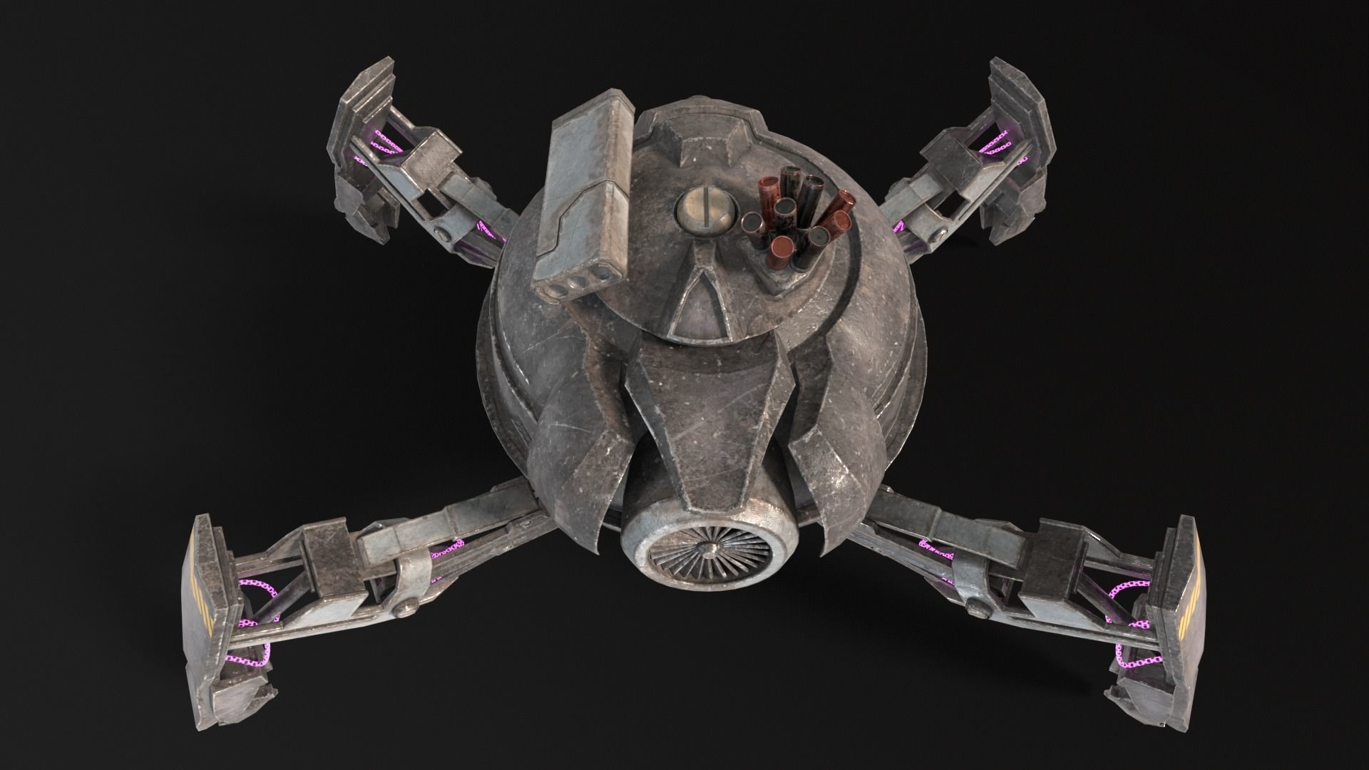 Quadrupedal Drone Low-poly 3D model_16