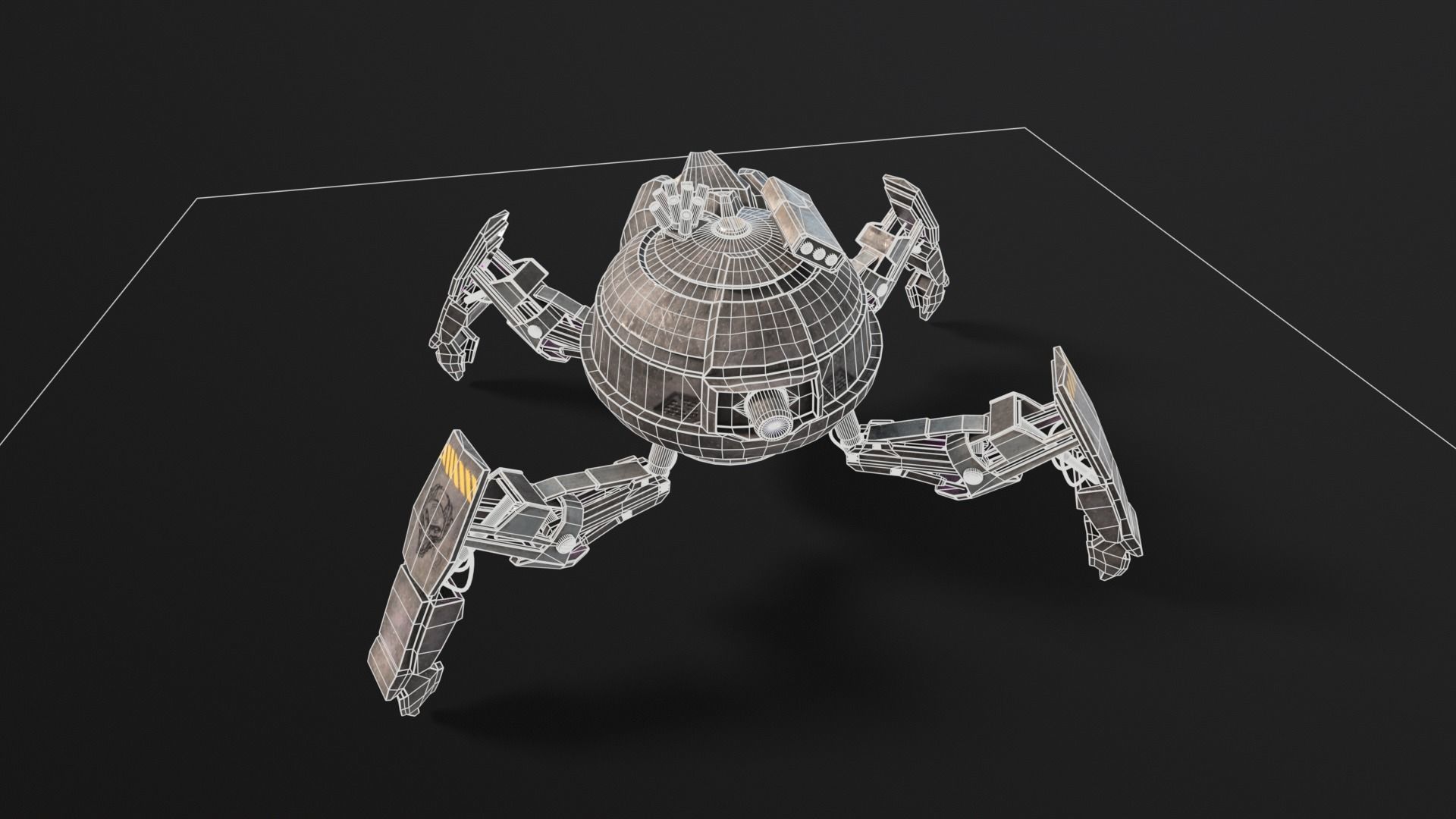 Quadrupedal Drone Low-poly 3D model_21