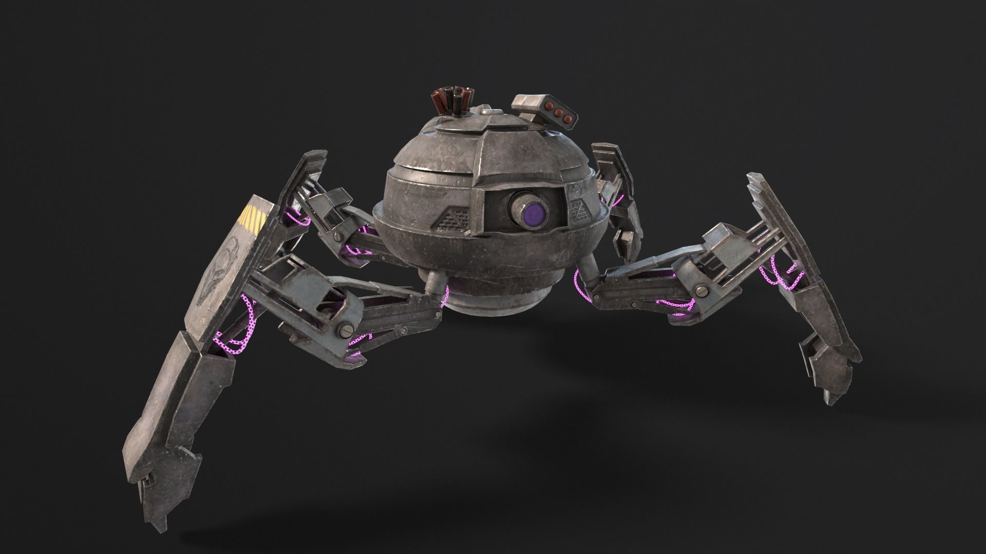 Quadrupedal Drone Low-poly 3D model_2