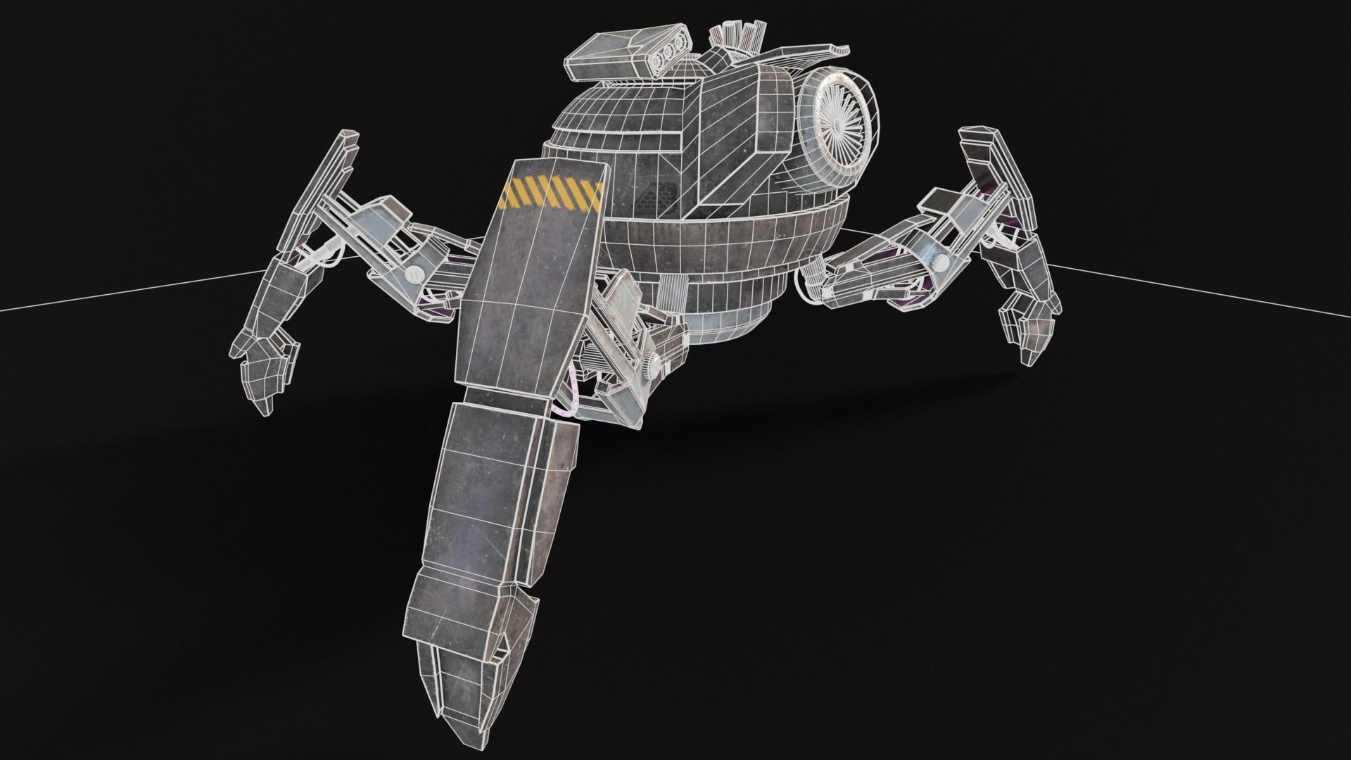 Quadrupedal Drone Low-poly 3D model_19