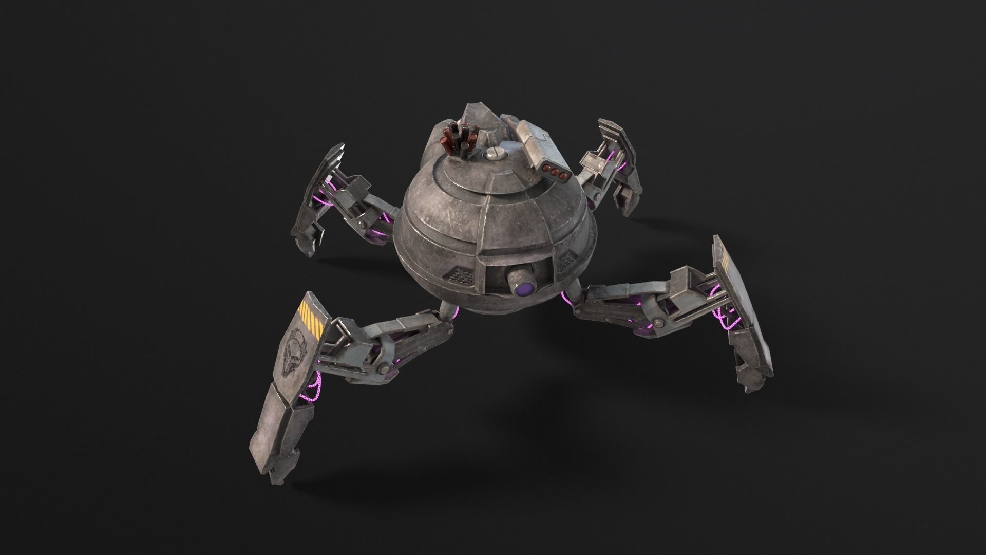 Quadrupedal Drone Low-poly 3D model_20