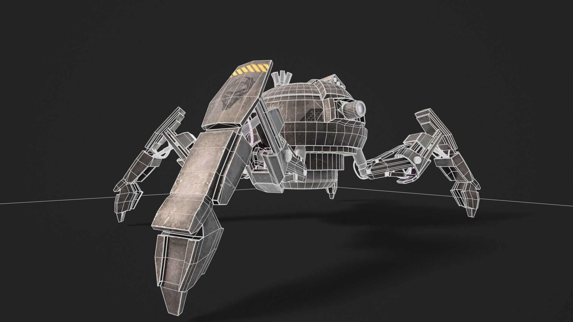 Quadrupedal Drone Low-poly 3D model_5