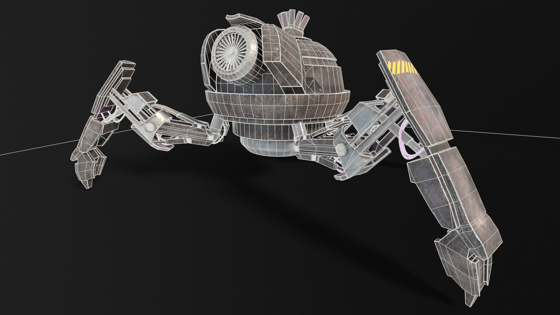 Quadrupedal Drone Low-poly 3D model_13