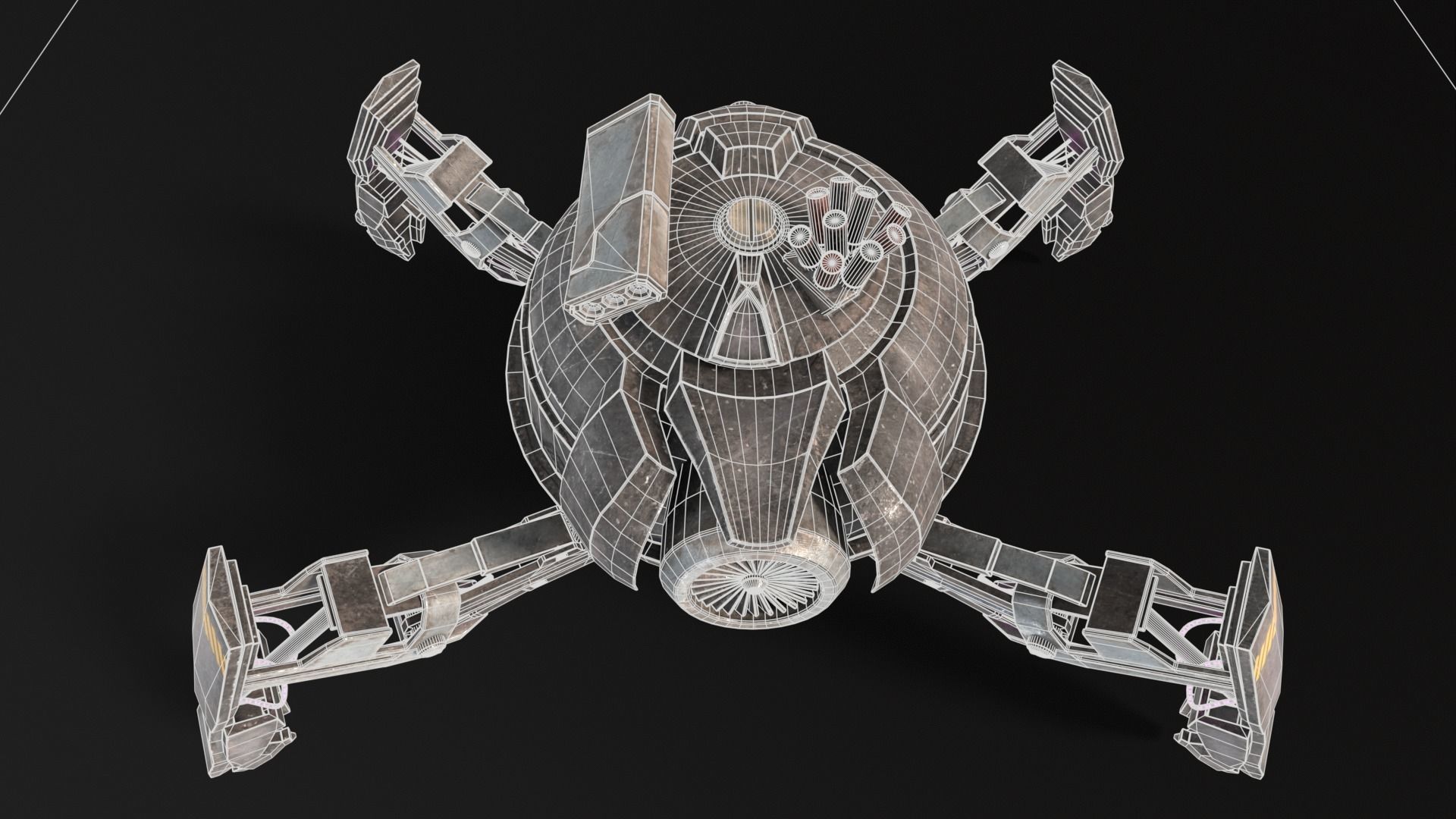 Quadrupedal Drone Low-poly 3D model_17
