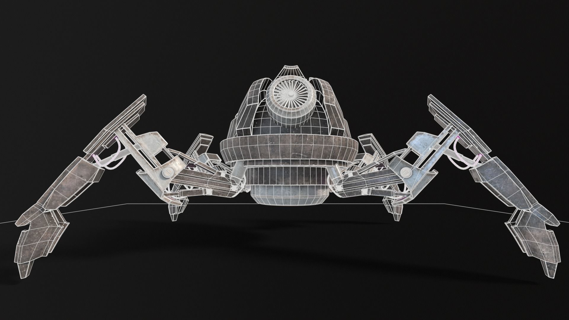 Quadrupedal Drone Low-poly 3D model_15