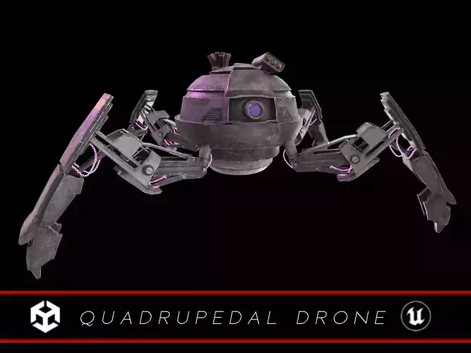 Quadrupedal Drone Low-poly 3D model