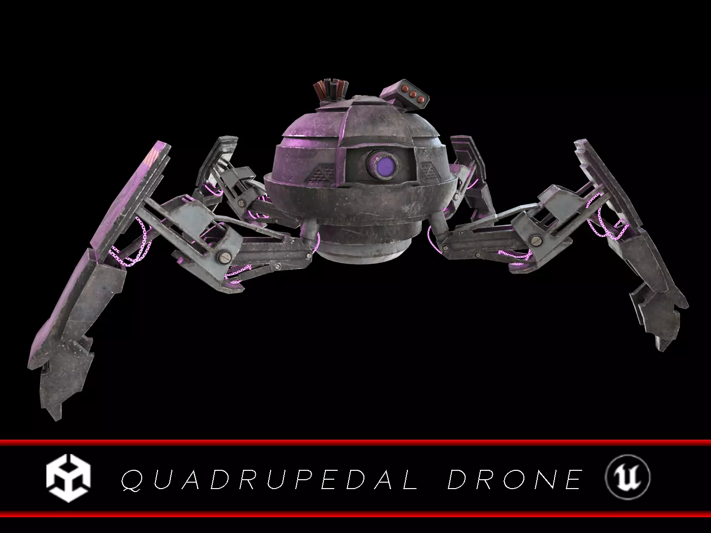 Quadrupedal Drone Low-poly 3D model_0