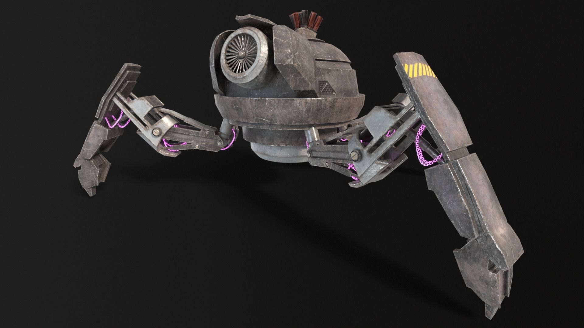 Quadrupedal Drone Low-poly 3D model_12