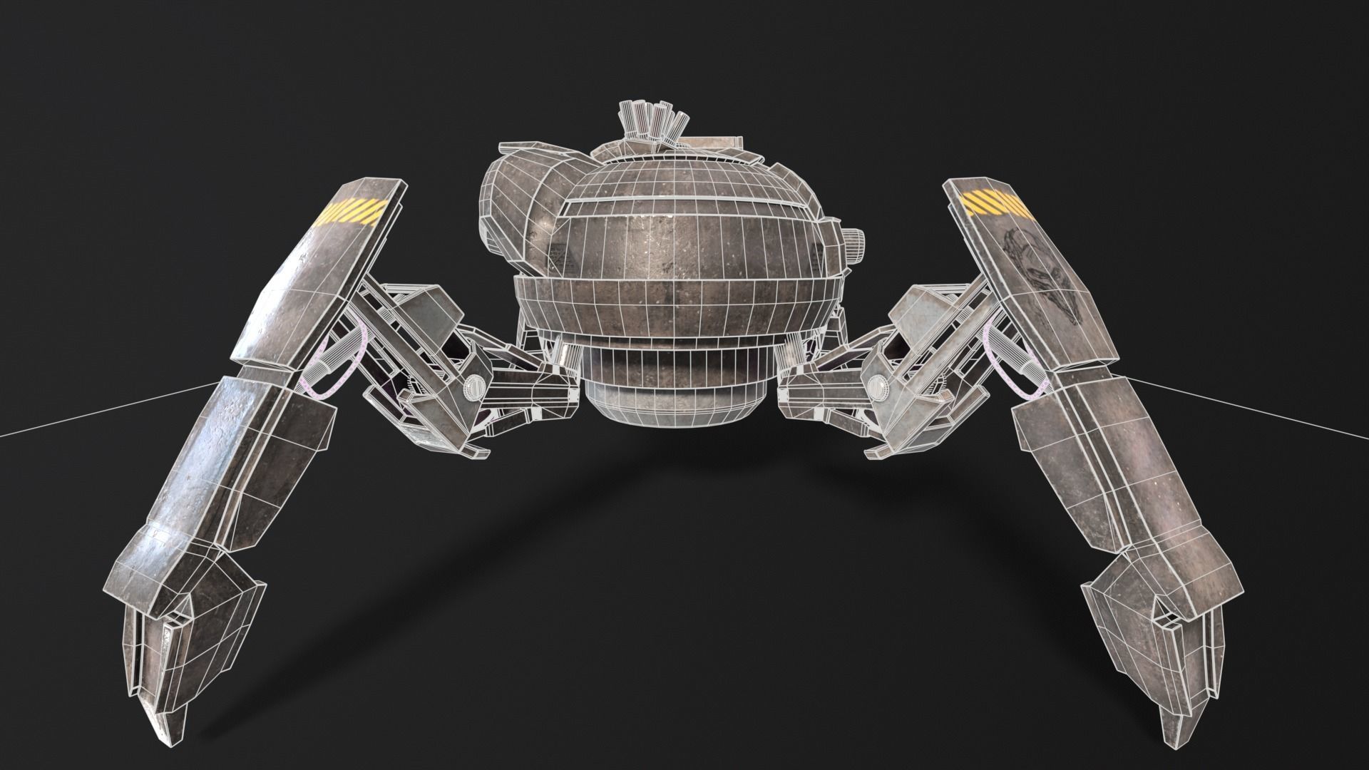 Quadrupedal Drone Low-poly 3D model_9