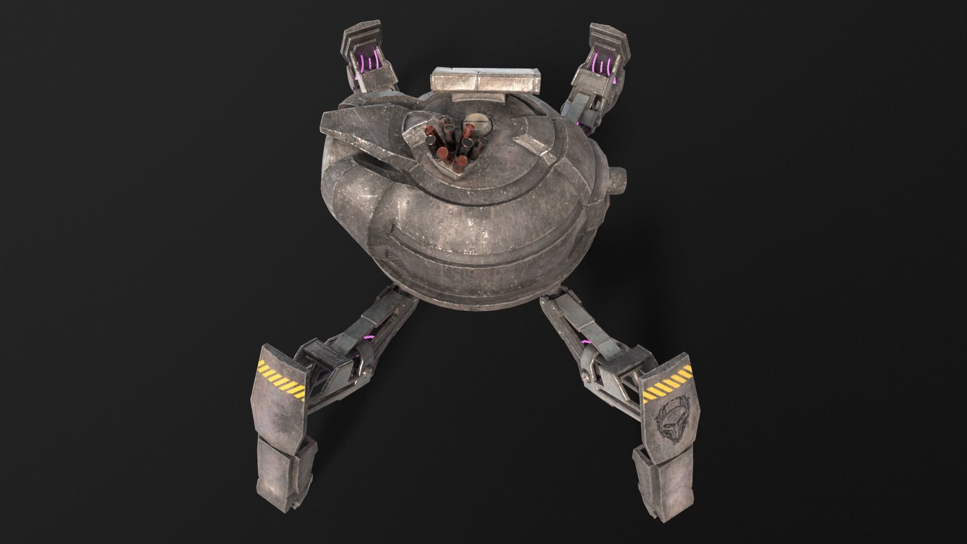 Quadrupedal Drone Low-poly 3D model_10