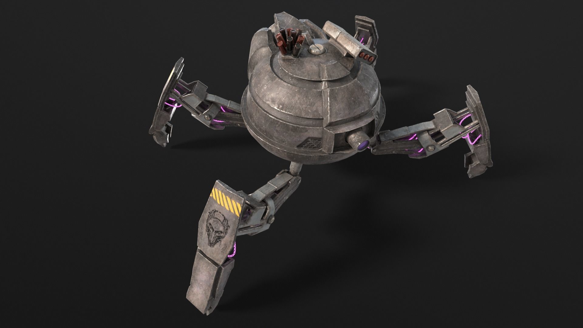Quadrupedal Drone Low-poly 3D model_6