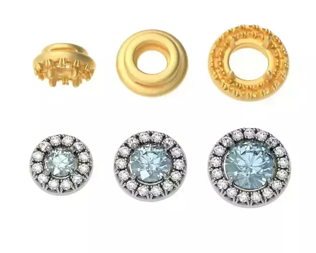 Round Halo Diamond Pendant Bracelet