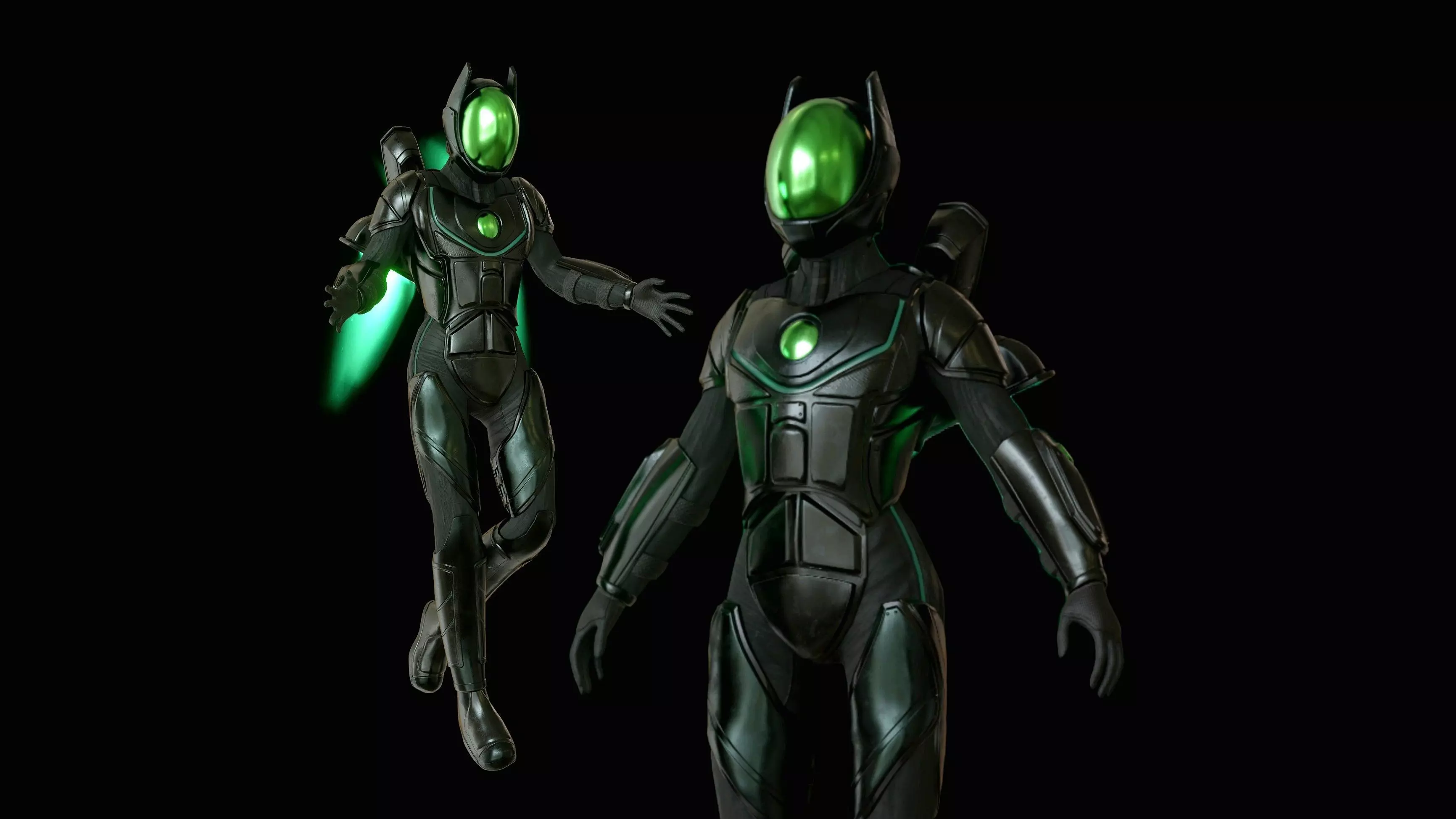 fly fighter Low-poly 3D model_0