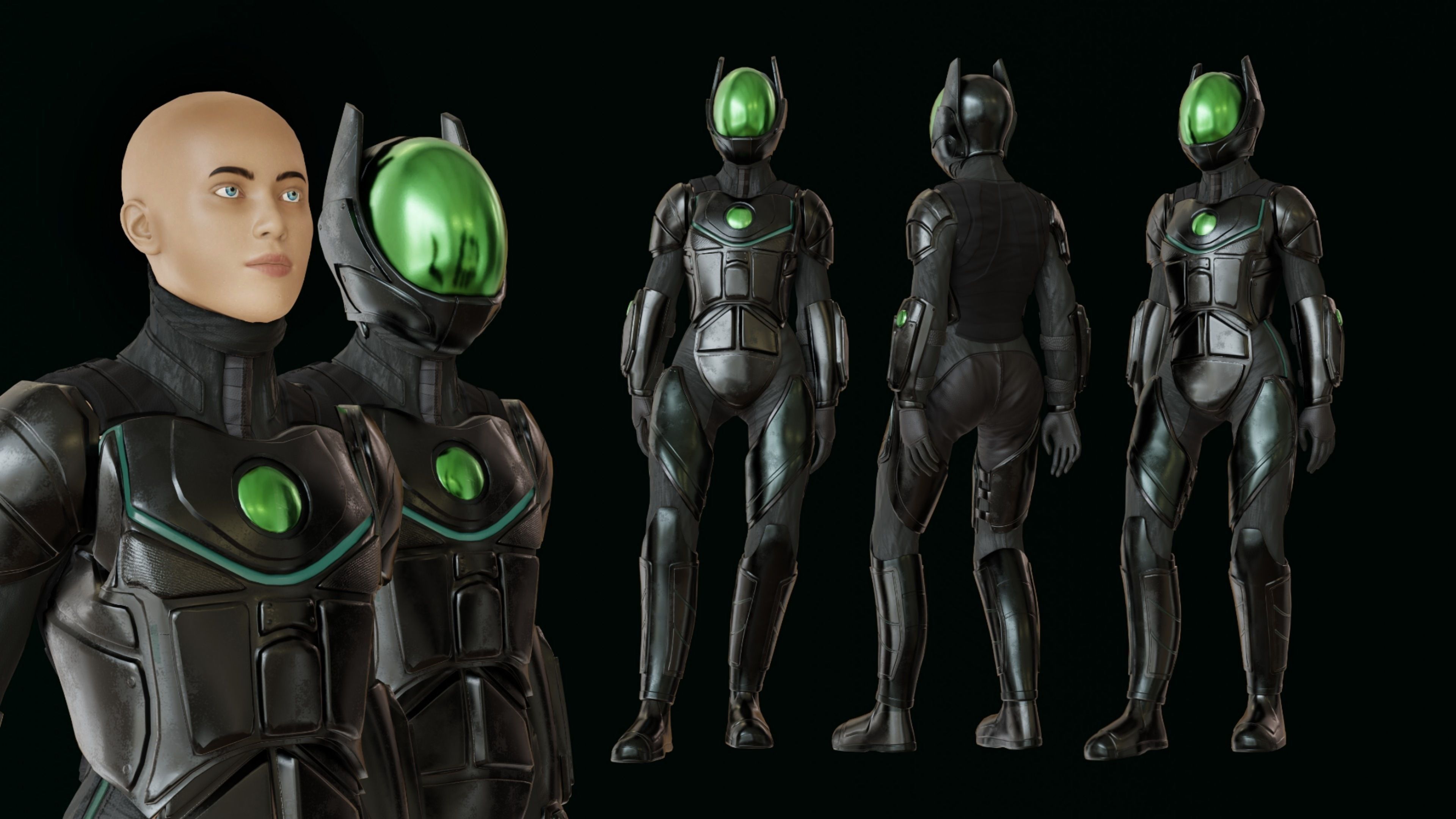 fly fighter Low-poly 3D model_2