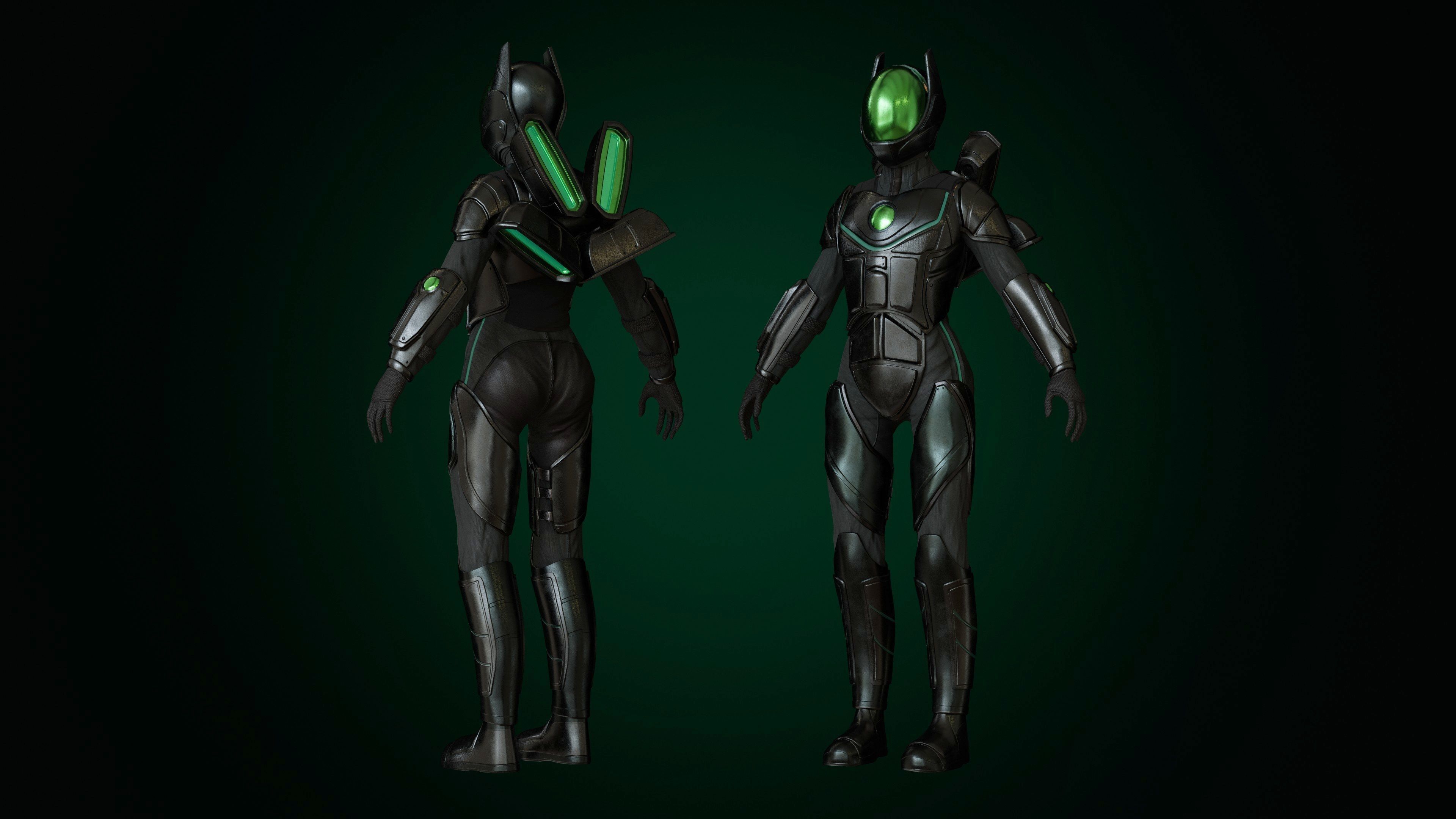 fly fighter Low-poly 3D model_7