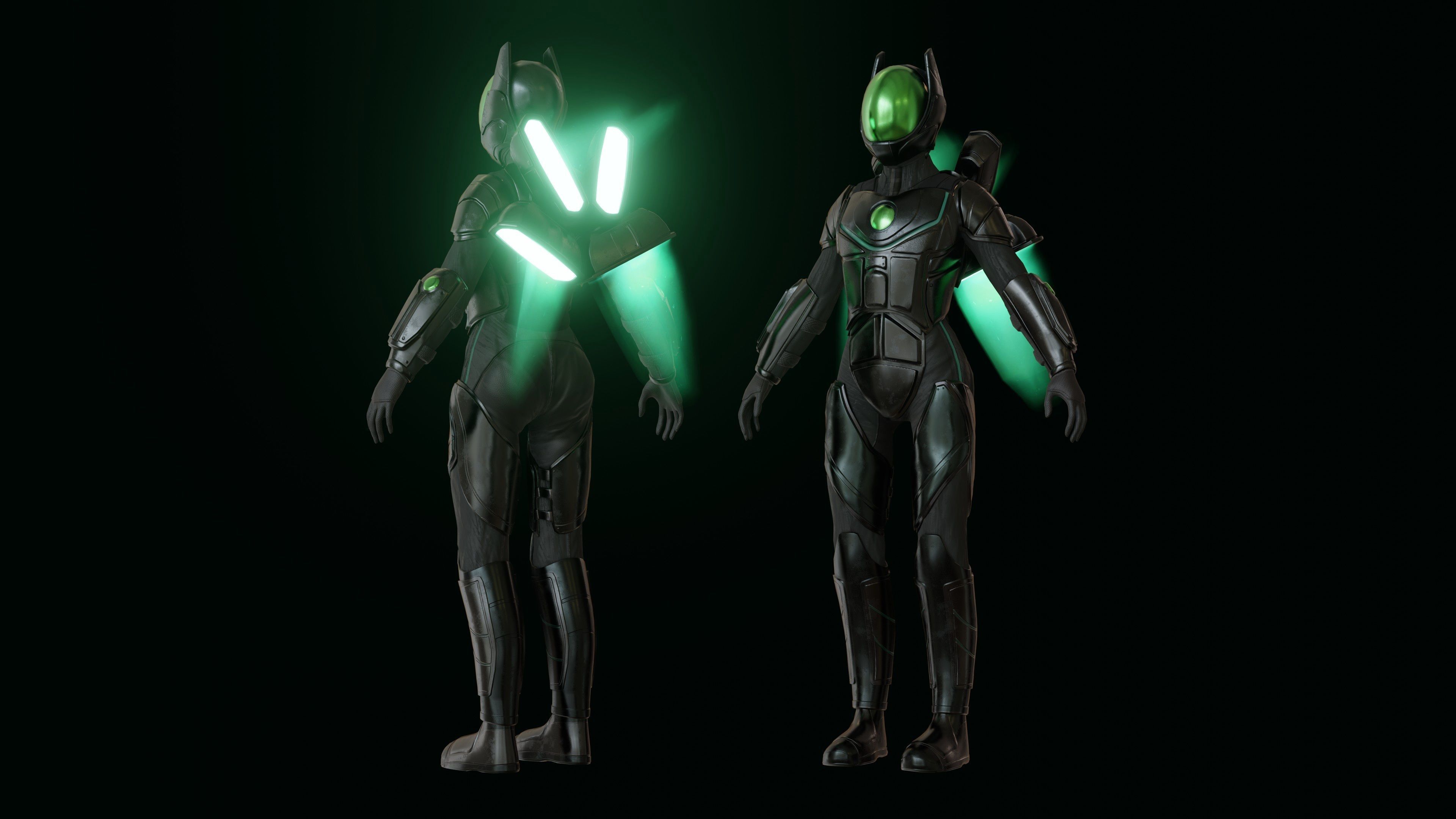 fly fighter Low-poly 3D model_6