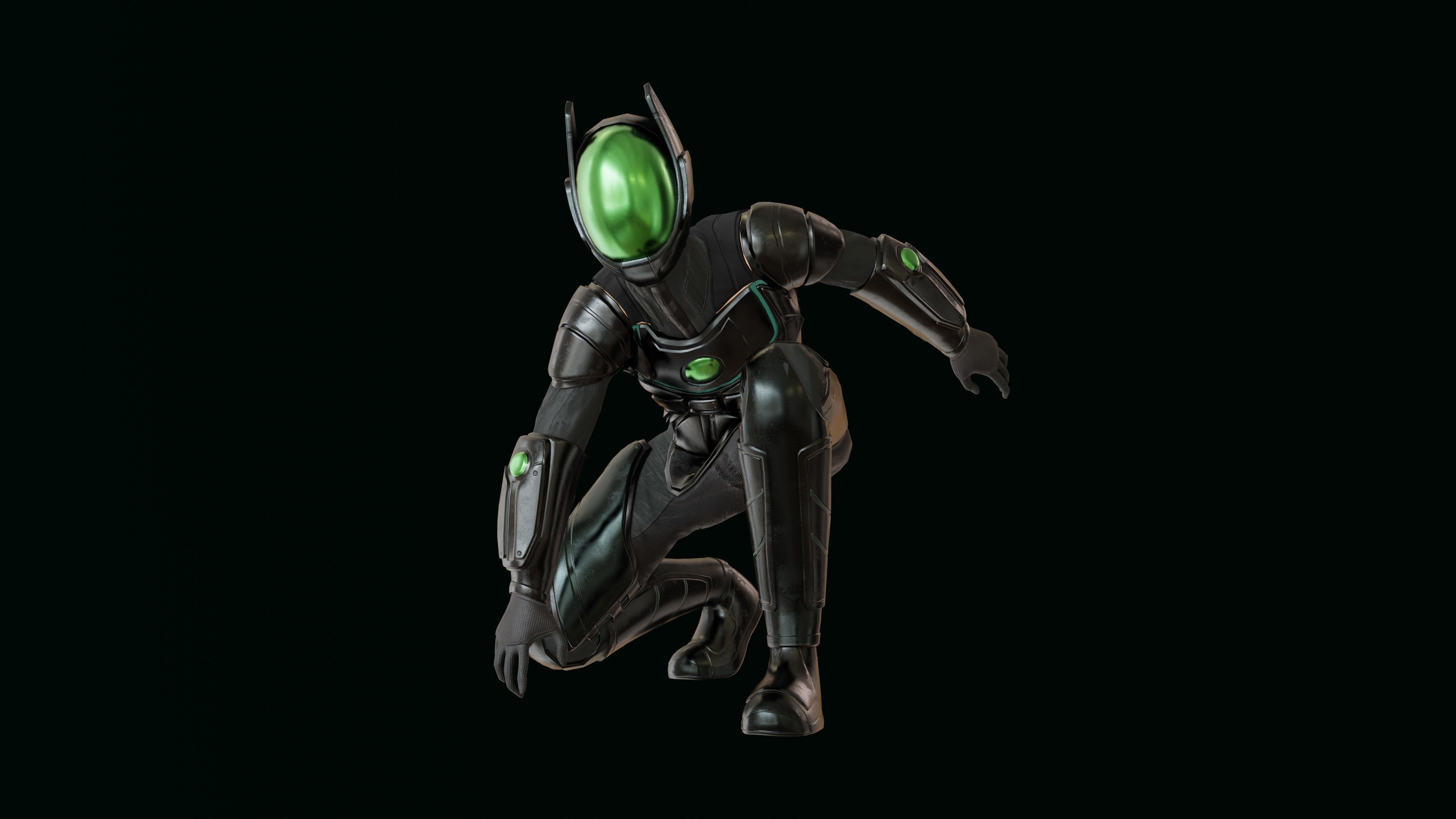 fly fighter Low-poly 3D model_8