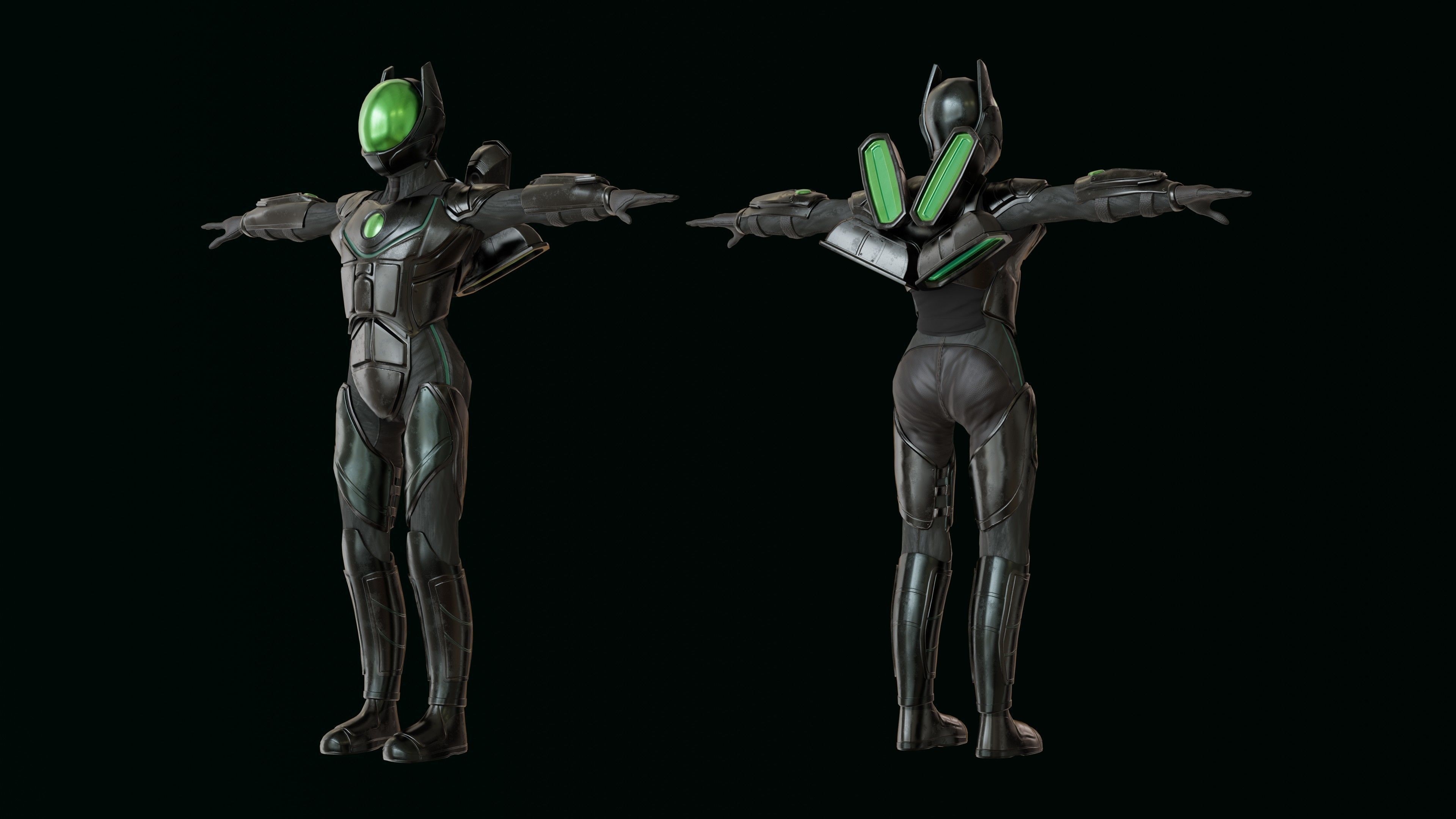 fly fighter Low-poly 3D model_10