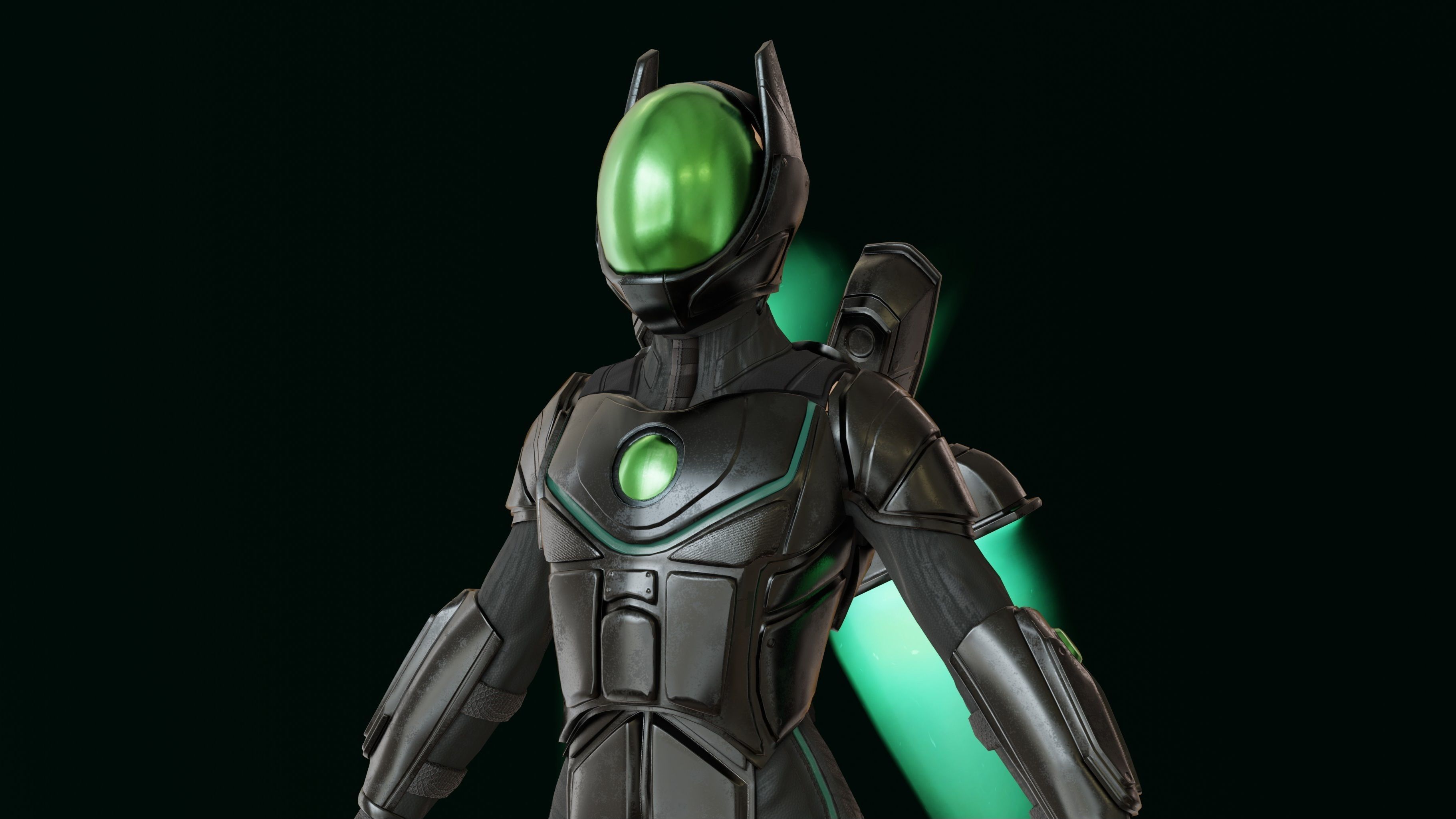 fly fighter Low-poly 3D model_4