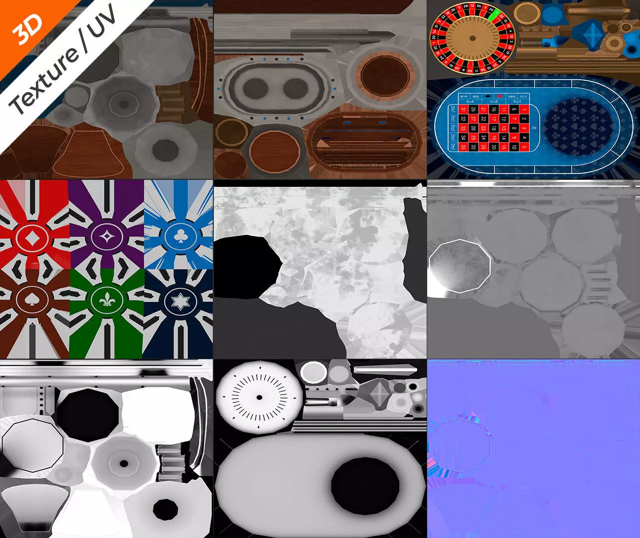 Roulette Table Low-poly 3D model_14