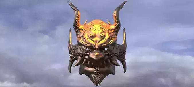 Samurai Dragon  mask 3D model