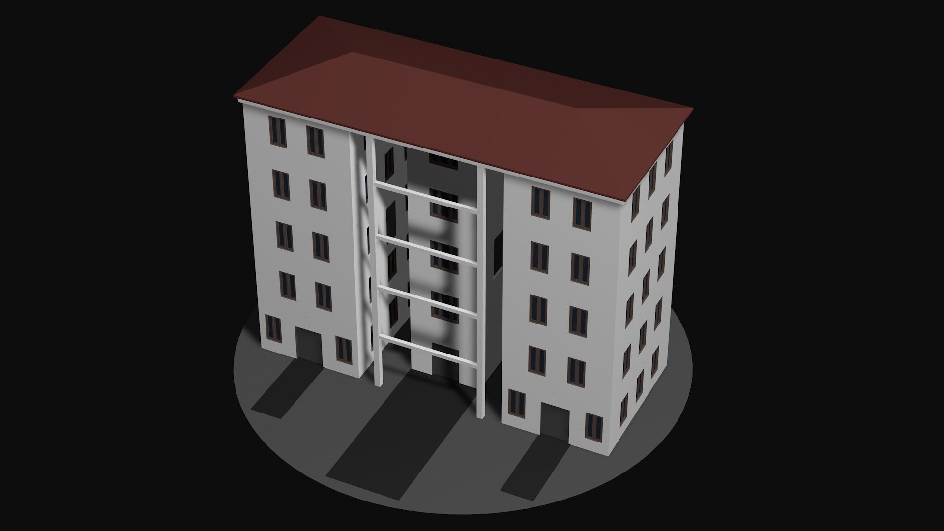 Residential urban building v1 Low-poly 3D model_3