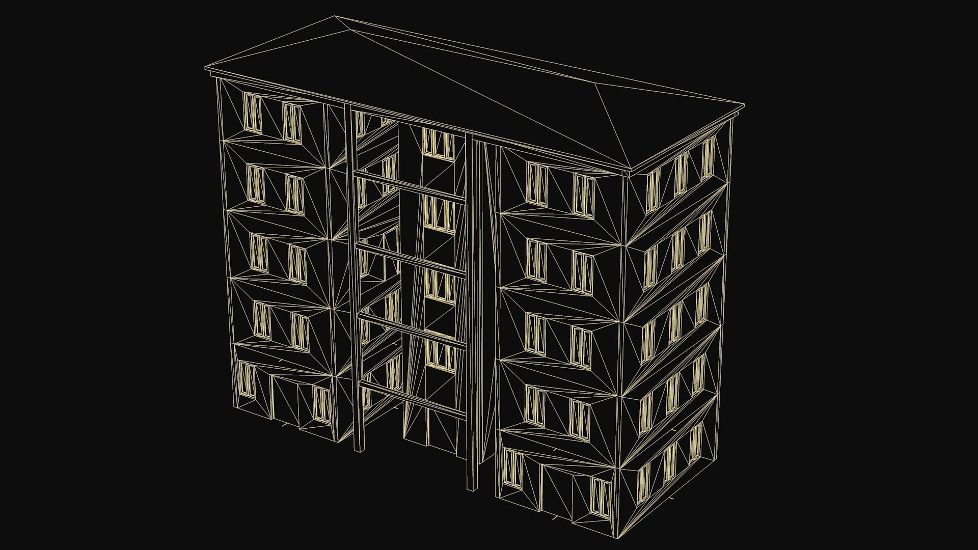 Residential urban building v1 Low-poly 3D model_7